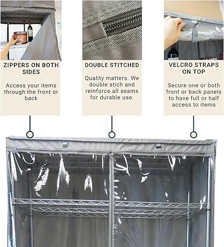 Miniatura 4 de Funda para unidad de estantería para almacenamiento, en tamaños múltiples, 2 tipos disponibles, Poliéster & Mezcla de poliéster