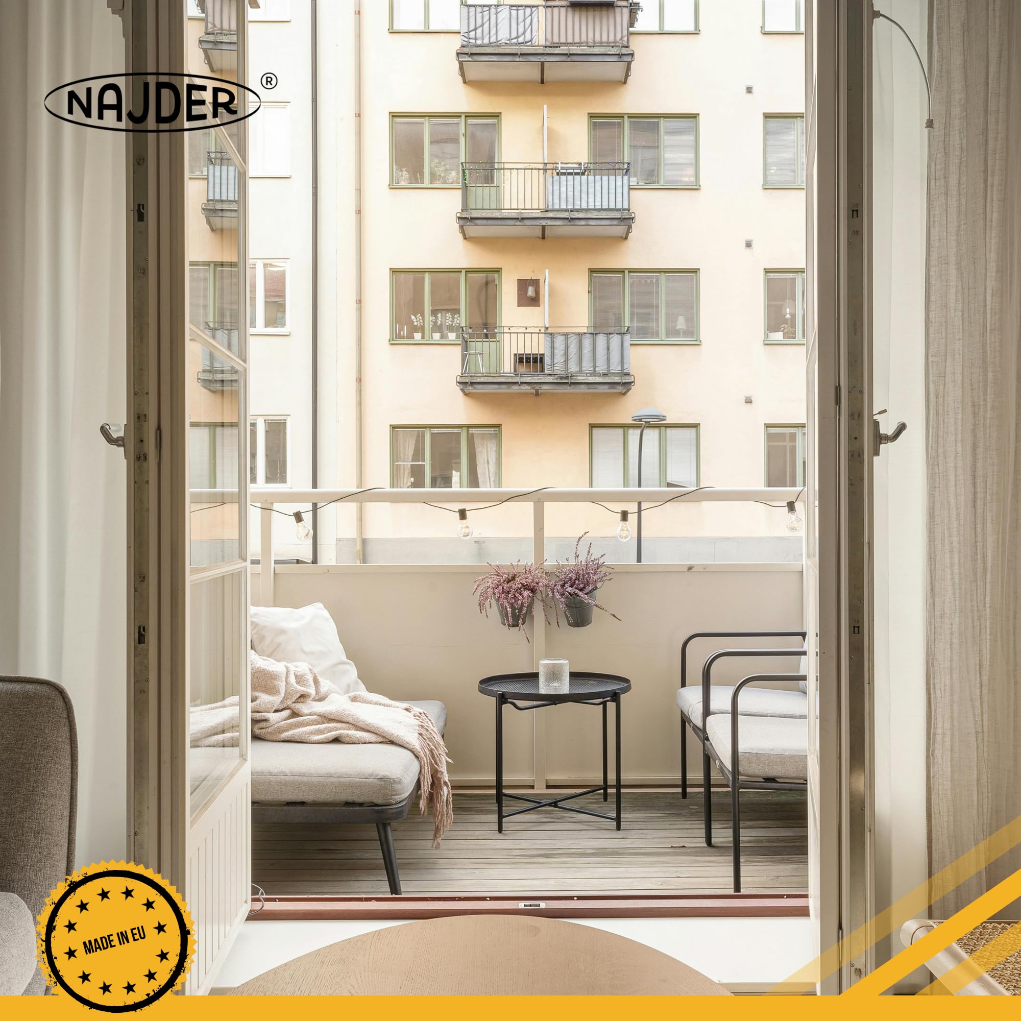 NAJDER Cerniera per porte in PVC Jocker 120 kg Altezza battuta: 20,5 mm, Cerniera per ante, Cerniera in zama, Struttura monolitica, Antieffrazione, Colore: Grigio Marrone RAL 8019