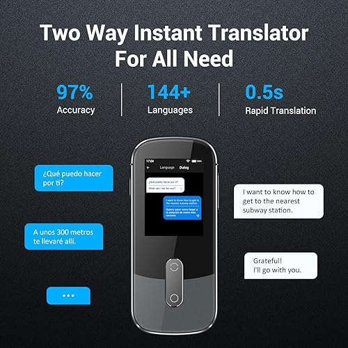 Miniatura 3 de Anfier Dispositivo traductor de voz de idioma sin conexión W09 PRO para 144 idiomas y acentos Traducción de fotos No se necesita Internet WiFi para
