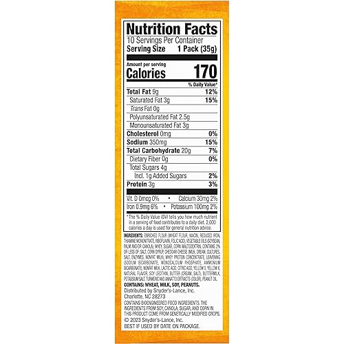 Vista 43 de Lance Galletas sándwich, mantequilla de maní ToastChee, 20 paquetes envueltos individualmente, 6 sándwiches cada uno