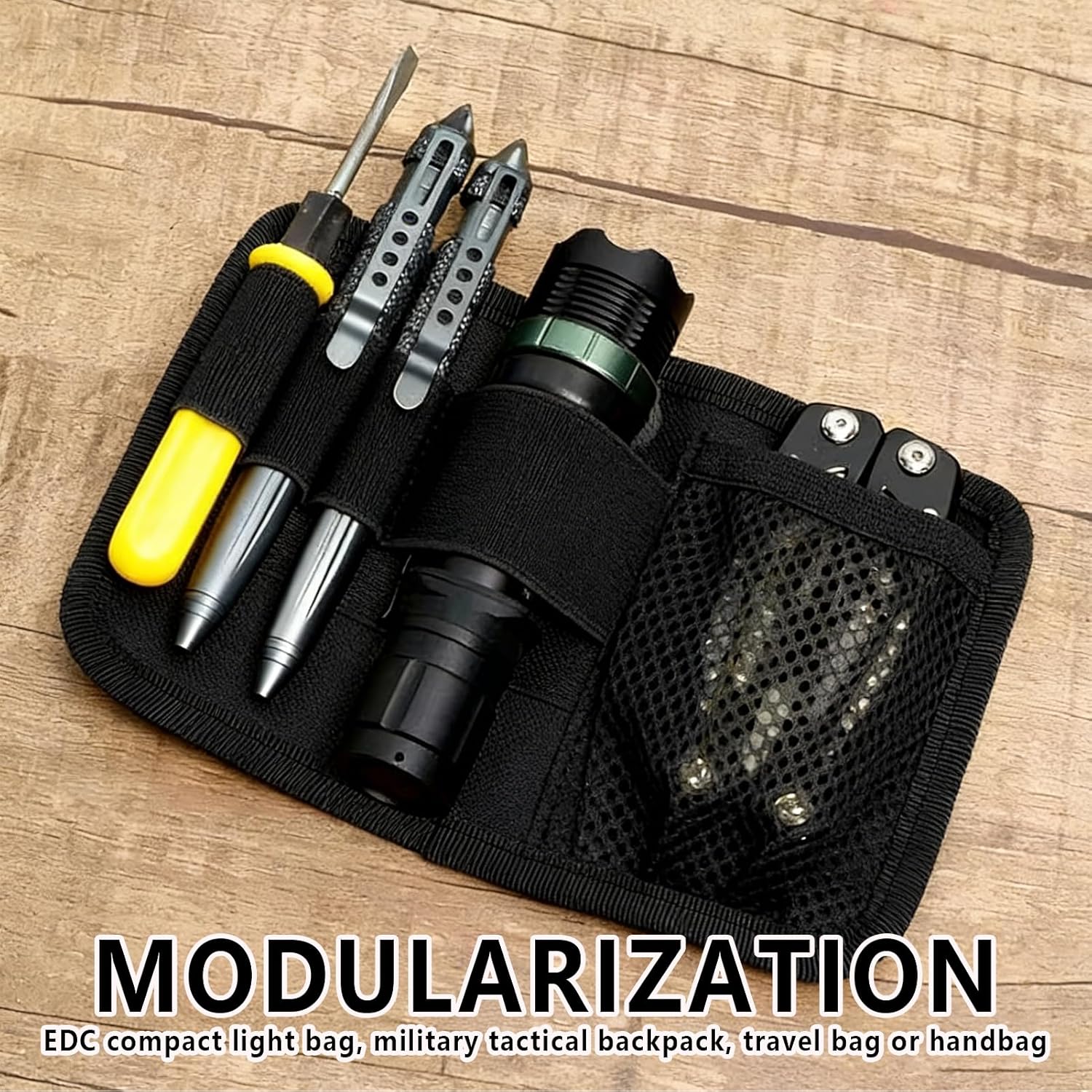 Tactical Backpack Organizer Insert, Panel and Bag Organizer Insert, Tactical Admin Pouch with Hook Fasteners for Travel Backpack and Messenger Bags - Image 3