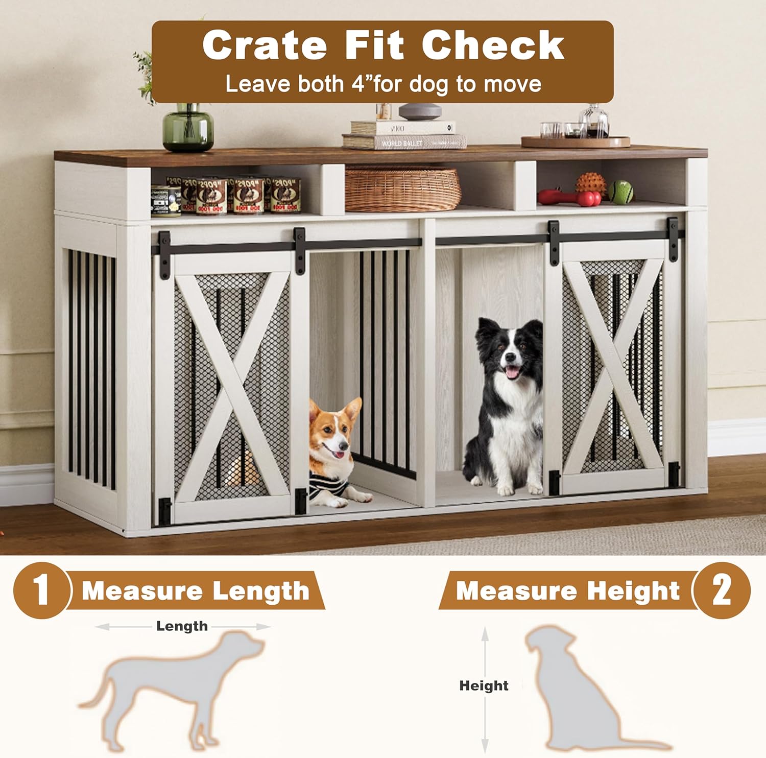Stylish & Spacious: The Perfect Large Dog Crate for Two Dogs!