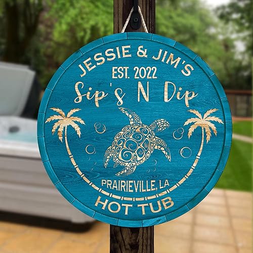 Miniatura 5 de V VIBEPY - Letrero de inmersión personalizado con diseño de tortuga, 8, 12 pulgadas, 18 pulgadas, ideas de letrero de madera para amigos, familia,