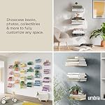Umbra Conceal, Sturdy Metal Floating Bookshelf for Wall, Silver, Large, Set of 3