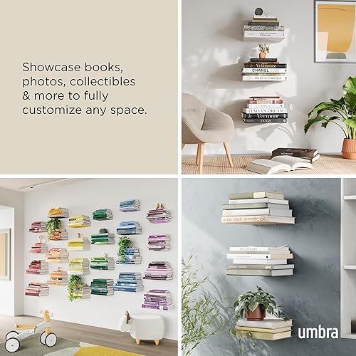 Vista 17 de Umbra, estantería flotante oculta Plata