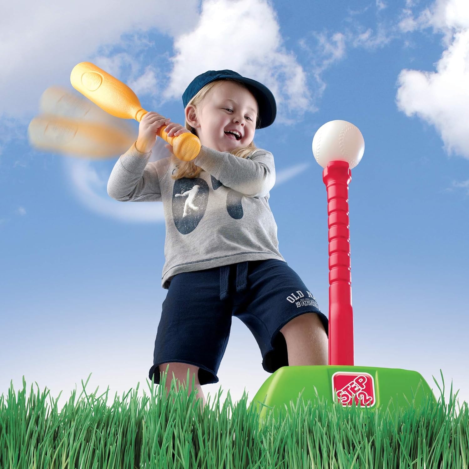 Step2 2-in-1 T-Ball and Golf Set Toy - Outdoor Play Golf Baseball Set for Kids - Durable Plastic Toys - Red/Green/Yellow : Toys & Games
