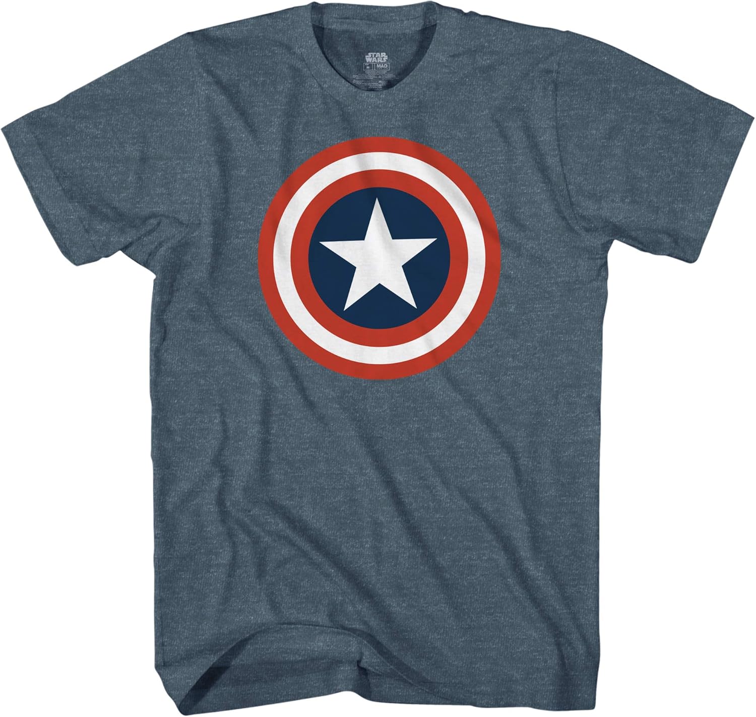Marvel Captain America Distressed Shield Logo Mens T-Shirt