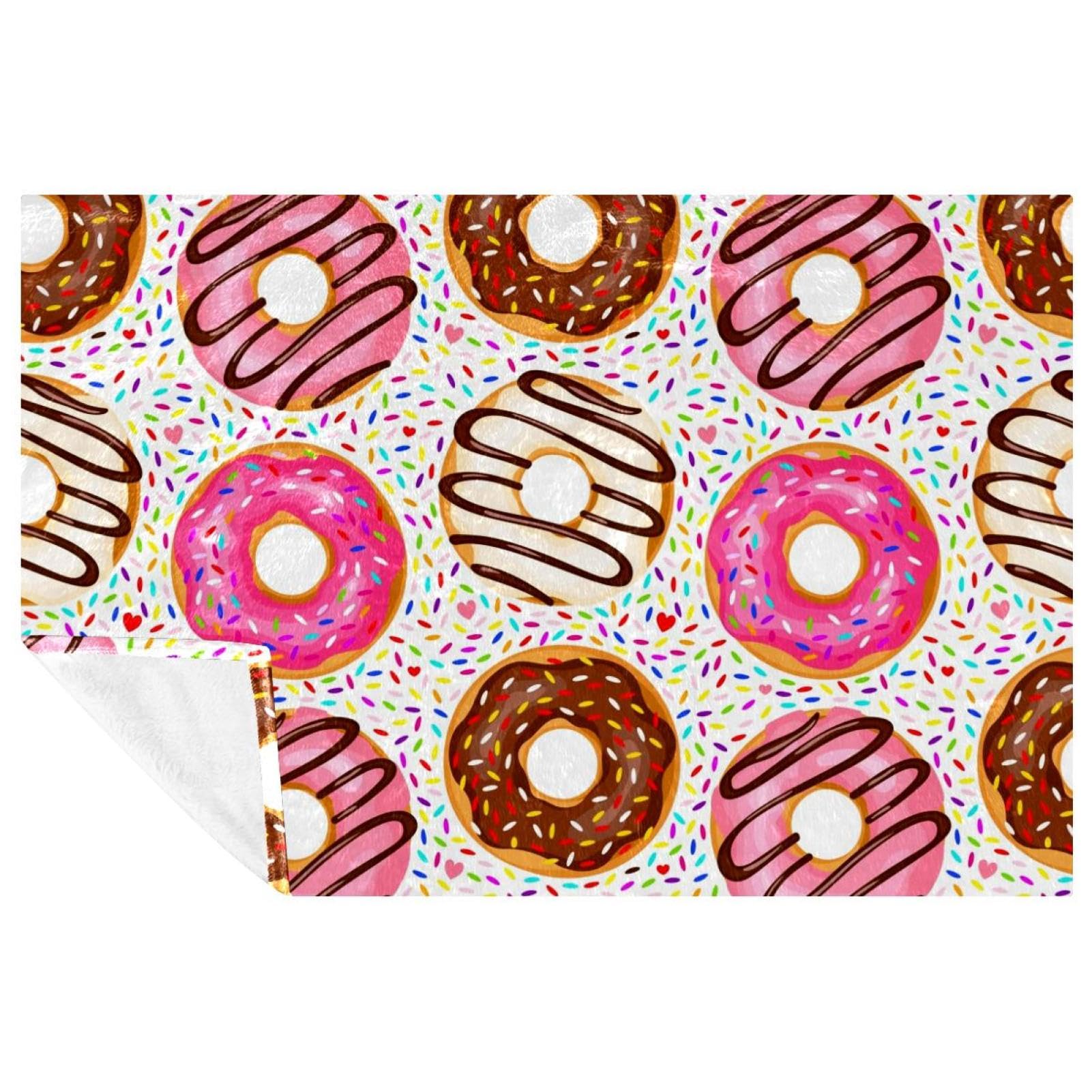 Couverture douce anti-froid pour canapé et lit, plaid chaud beignets chocolat