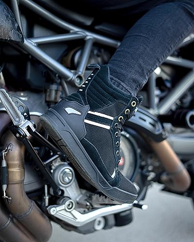 Miniatura 6 de BORLENI Botas de motocicleta para equitación en la calle, zapatos antideslizantes para senderismo al aire libre, zapatos de trabajo para hombre