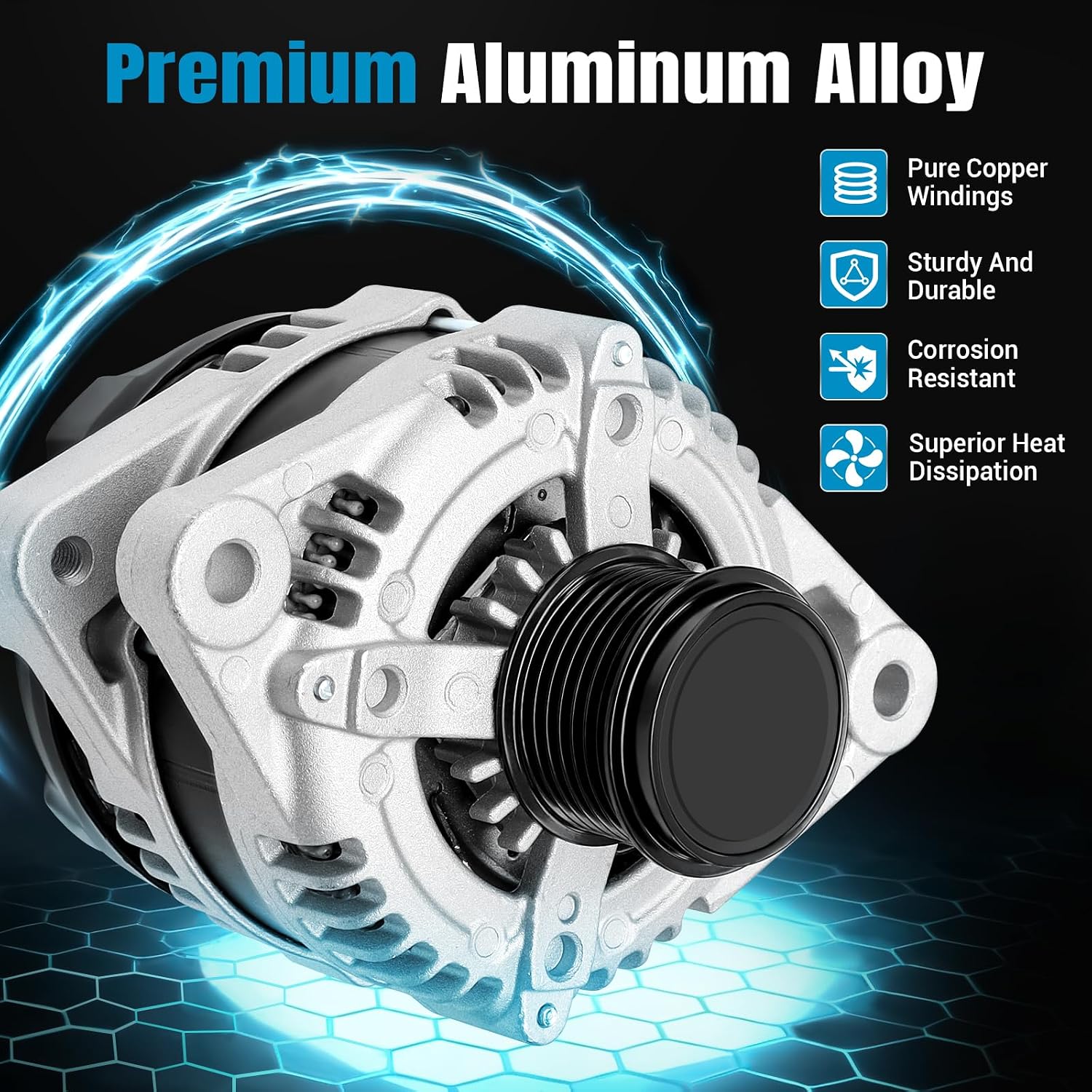 27060-31110 New Alternator Compatible with 07-18 Lexus ES350 3.5L V6/07-09 Lexus RX350 3.5L V6/05-18 Toyota Avalon 3.5L V6/08-13 Toyota Highlander 3.5L V6 Automotive Alternator 104210-2100 11137N