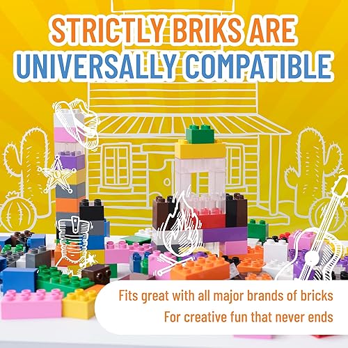 Miniatura 4 de Strictly Briks - Big Briks Set, juego de 84 piezas, 10 colores divertidos, bloques de construcción grandes para edades de 3 años en adelante
