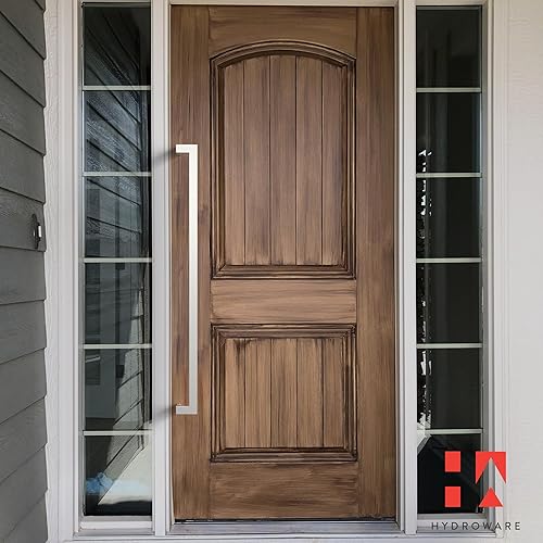 Miniatura 7 de HYDROWARE Manija de puerta larga de acero inoxidable moderna y contemporánea para entrada del hogar, ducha de vidrio, puertas de madera para granero