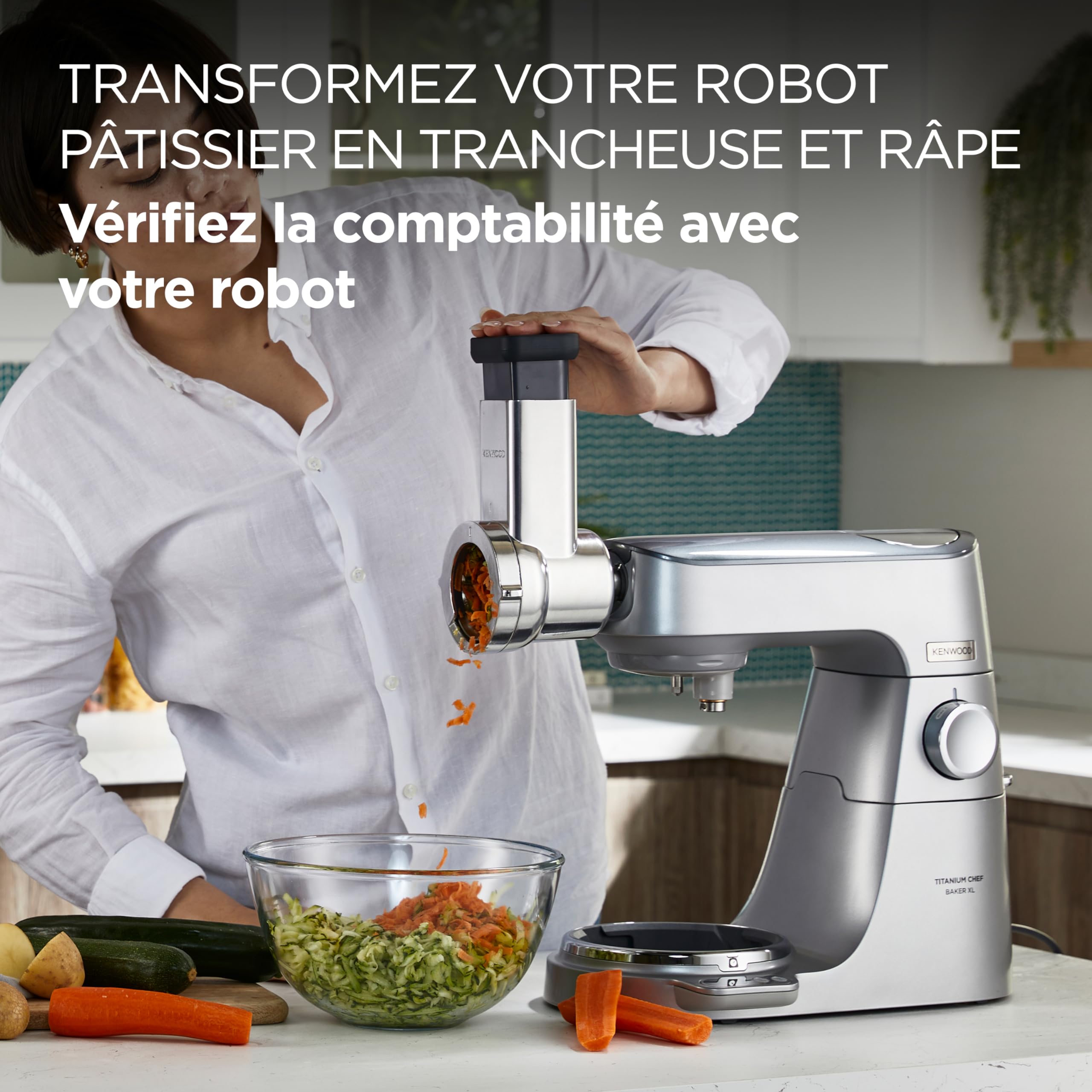 KENWOOD Accessoire robot KAX643 Trancheuse et râpe pour robot