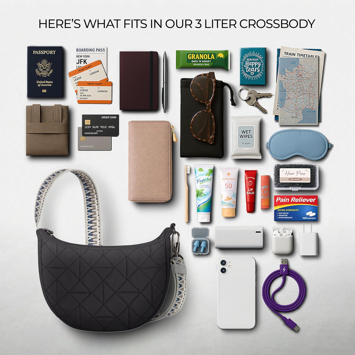 Travelon Anti-Theft Boho Crescent Crossbody