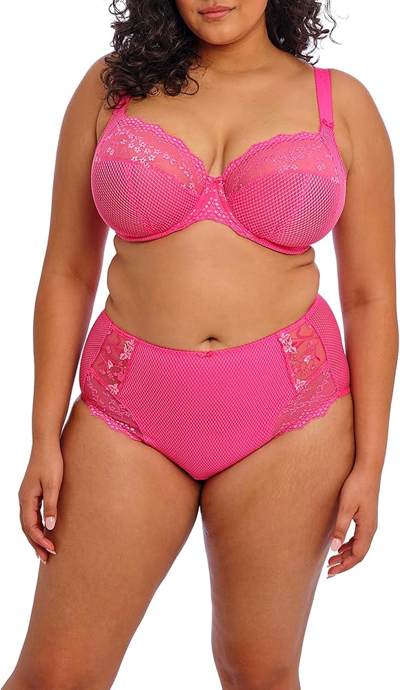 Elomi Women's Charley Underwire Plunge Bra, Stretch Comfort, Pink Elomi Women's Charley Underwire Plunge Bra, Stretch Comfort, Pink