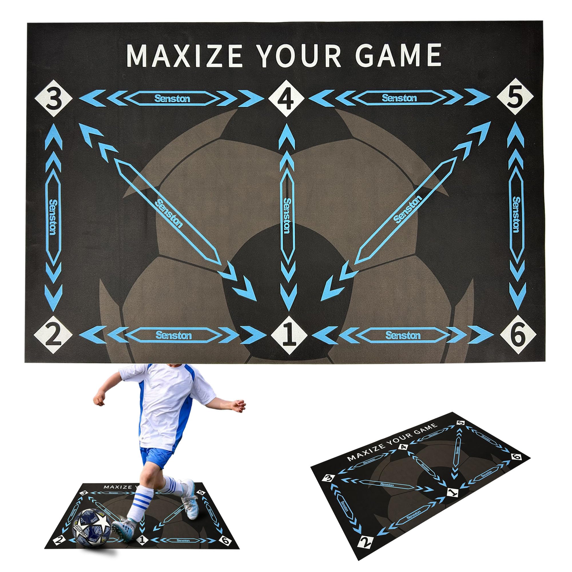 Senston Football Training Mat Silent Indoor Football Control Training