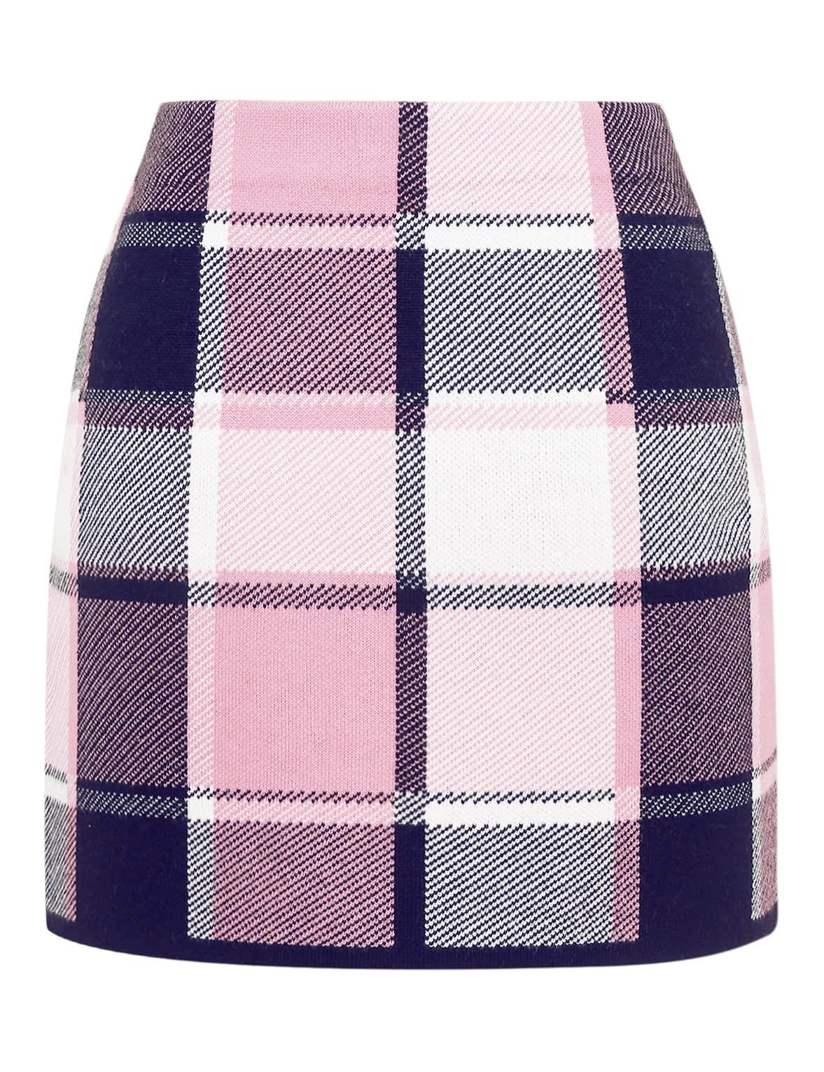 IDEALSANXUN Womens Sweater Plaid Skirt Fall Winter High Waisted Bodycon Pencil Mini Skirts