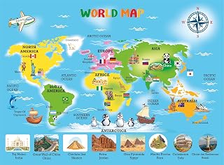 EL FIGO Kids Jigsaw Puzzle of World Map (30 × 22 cm) | Made of Sturdy Board | Educational Toy Puzzle for Kids | Fun Learni... Price In India