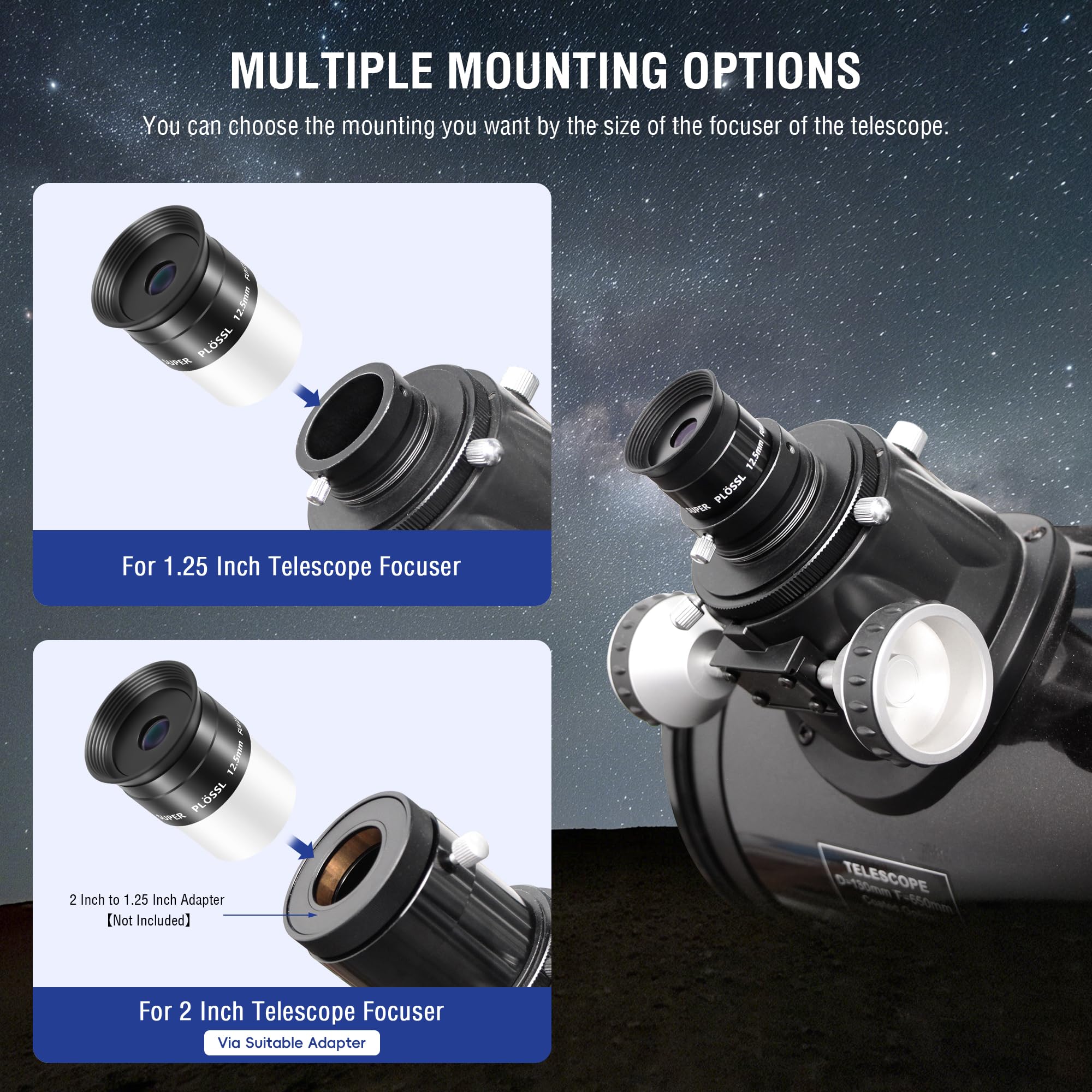Astromania 3,2 cm 12,5 mm Super Ploessl oculaire – Le Moyen le plus économique d'ENTRER une photo nette