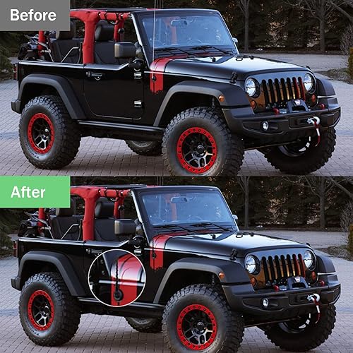 Miniatura 3 de OSIFIT - Antena en espiral negra de 7 pulgadas, cubierta universal de antena impermeable de goma de PVC muy flexible, para camiones, automóviles, SUV