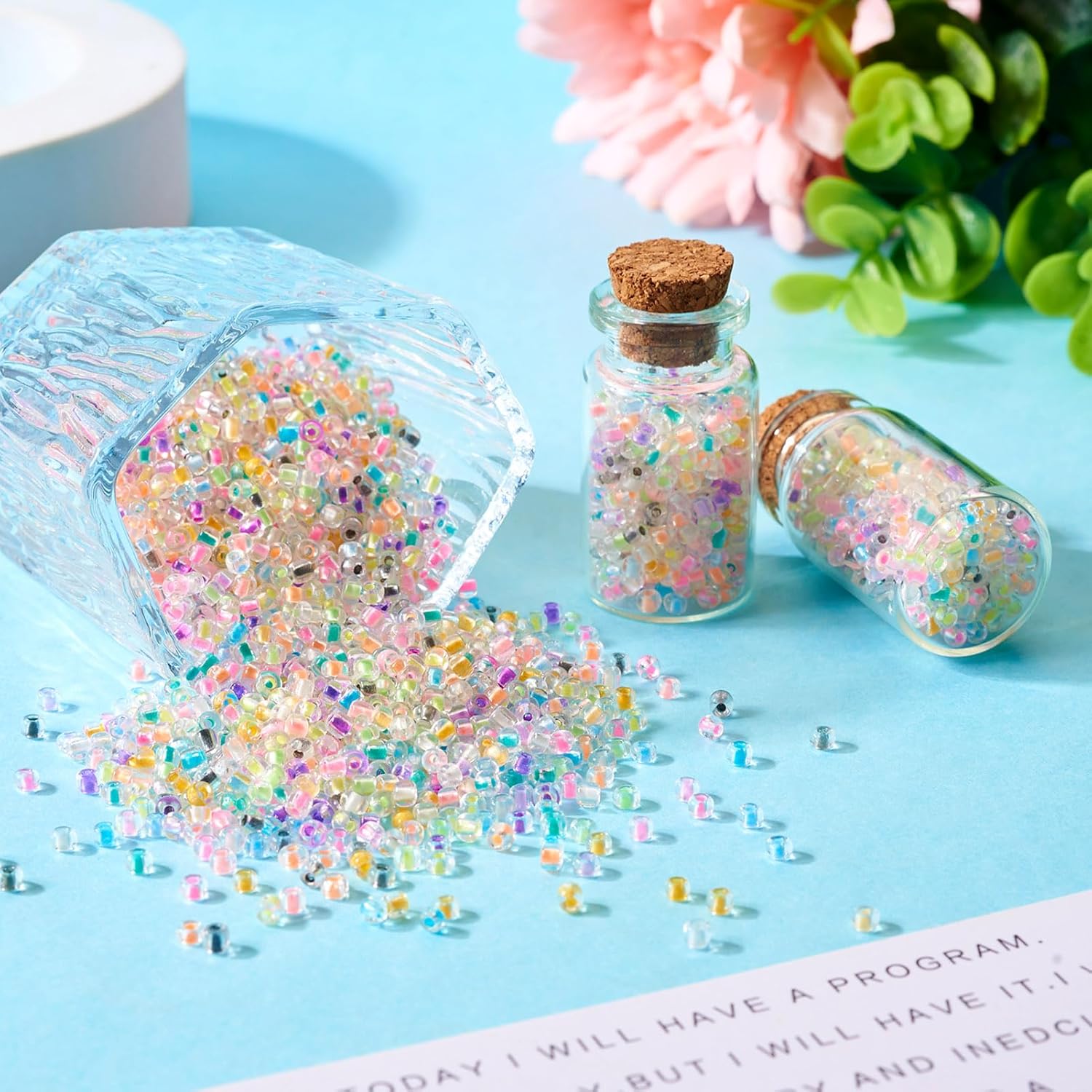 Craftdady 3x2mm Glow in The Dark Round Seed Beads 8/0 Luminous Small Rondelle Pony Beads Random Color Bulk for Crafts DIY Friendship Bracelets Jewelry Making Supplies - Image 7