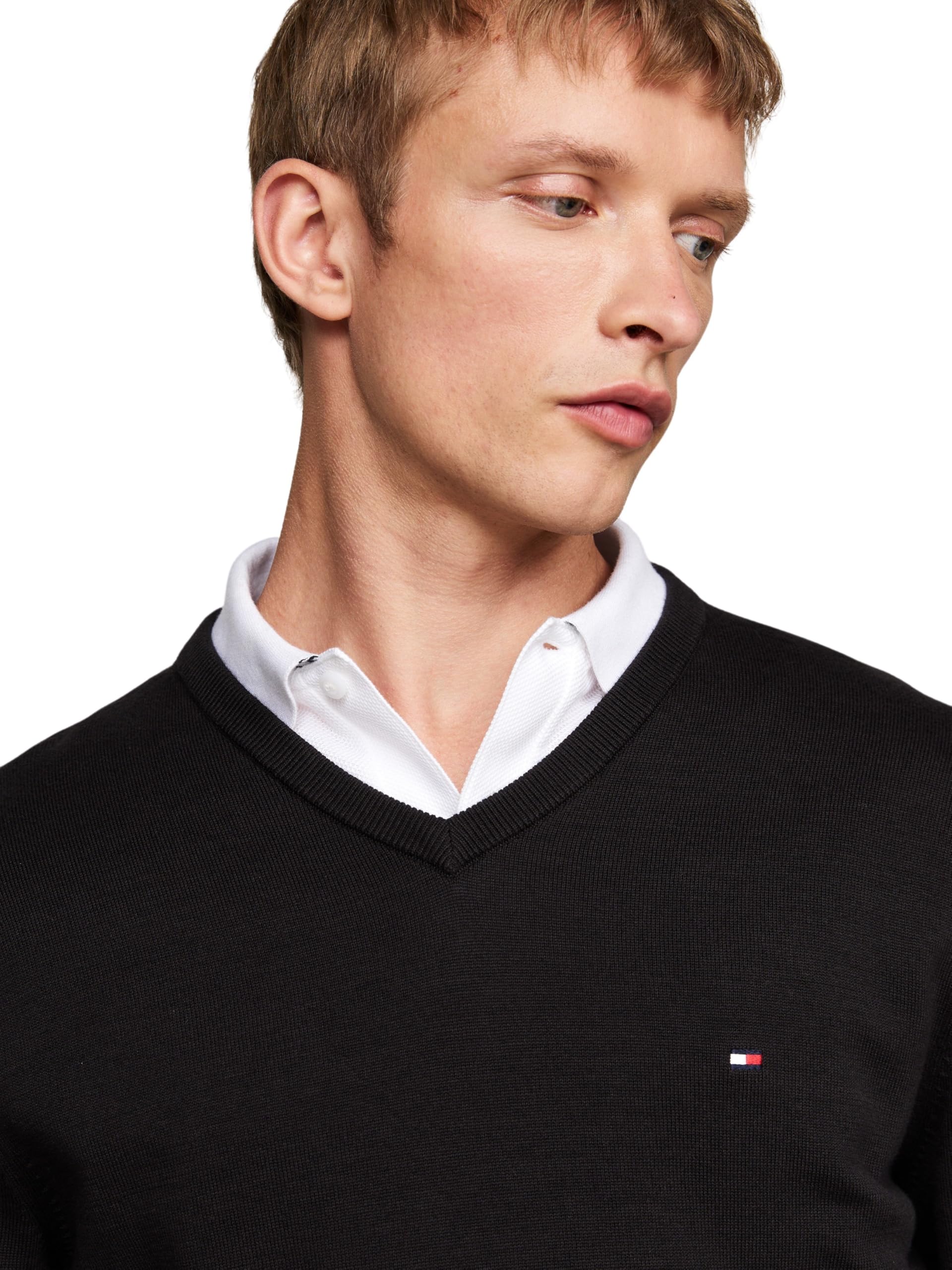 Tommy Hilfiger Uomo Pullover Essential Cotton Scollo a V