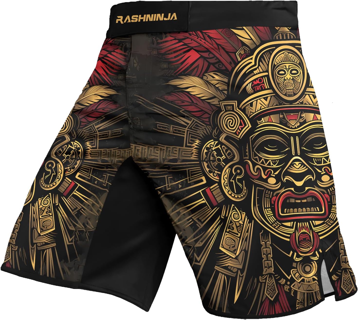 Aztec Men’s MMA Shorts – Durable and Flexible Fight Shorts for Jiu Jitsu, Grappling, and Fitness Training