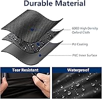 Vista 3 de Amagabeli - Cubierta de estante de leña de 4 pies, resistente a la intemperie, al aire libre, resistente, impermeable, 600D, tela Oxford