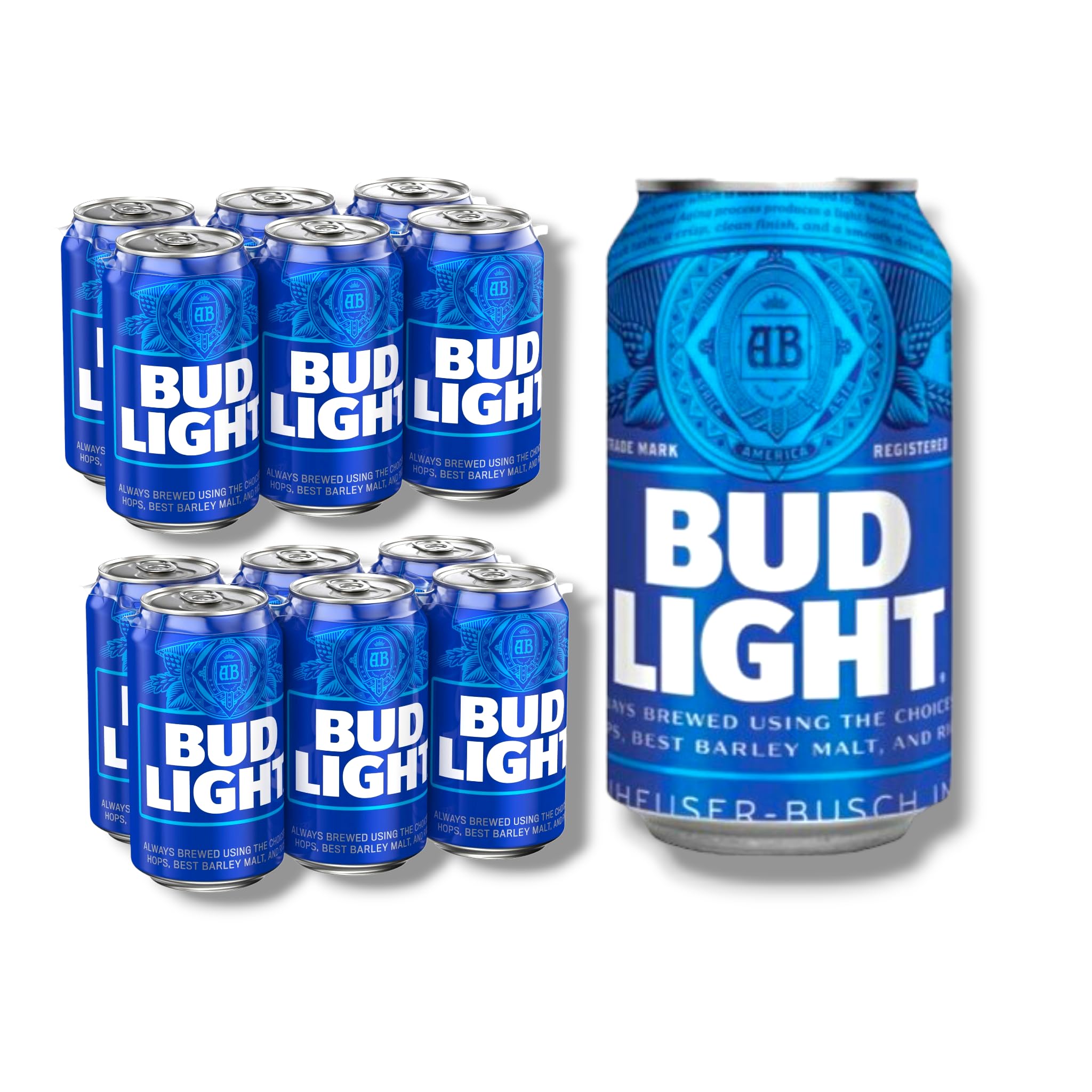 12 x Bud Light Beer 355ml- Amerikanisches Leichtbier in der Dose mit 4,2%