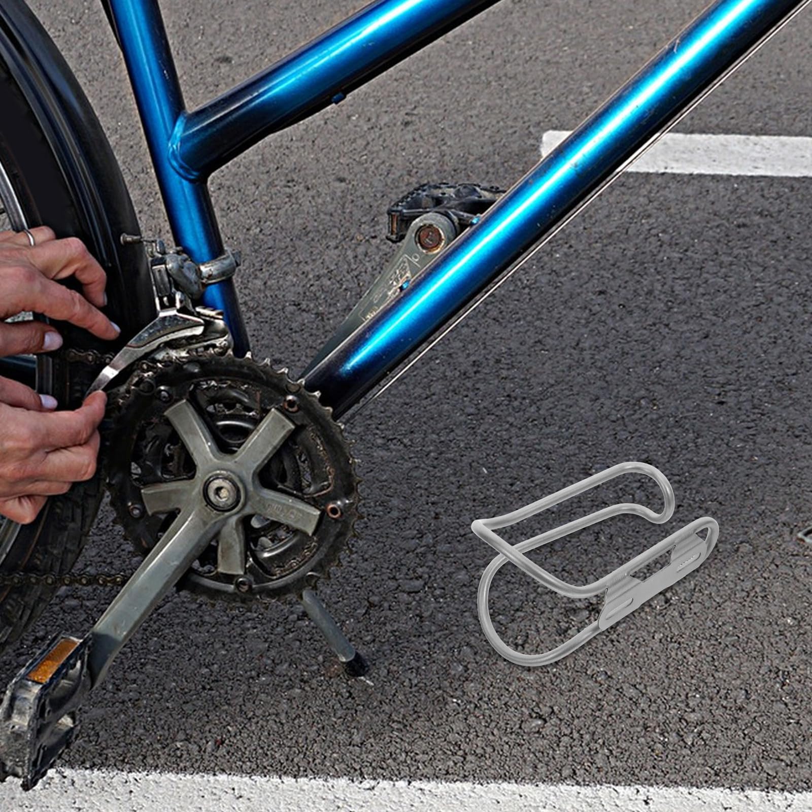 Toyvian Portaborraccia in Lega Di Titanio Per Bicicletta Per Mountain Bike e Ciclismo Su Strada Supporto Stabile Per Bottiglie Di Varie Dimensioni Installazione Rapida Senza Strumenti