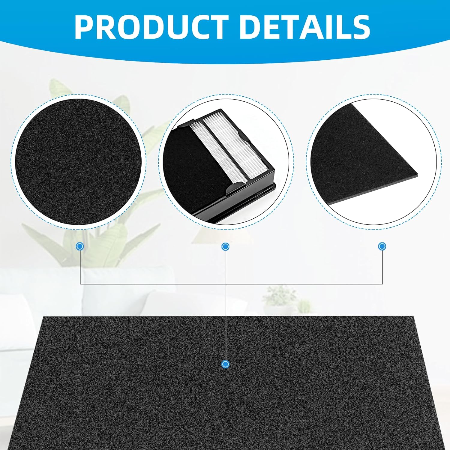 HAPF600 HEPA Filter Replacement for Holmes Air Purifier Filter B - Compatible with HAPF8650 HAP615 HAP625 HAP650 HAPF600D-U2 (3 HEPA Filters & 3 Carbon Pre-filters) - Image 4