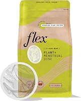 Flex Plant+ Disc: Plant-Based Disposable Menstrual Discs, 60mL Capacity (5 Super Tampons), 12-Hour Wear, Eco-Friendly Alternative to Tampons & Cups, 12 Count