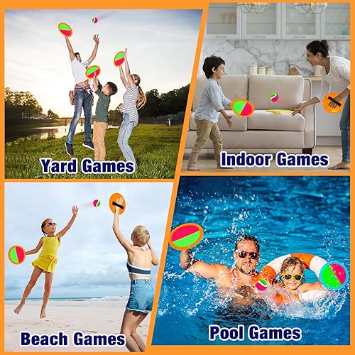 Vista 16 de Juguetes al aire libre para niños, juego de tirar y atrapar, patio exterior, campamento, playa, piscina, juegos para niños y niñas de 3, 4, 5, 6, 7