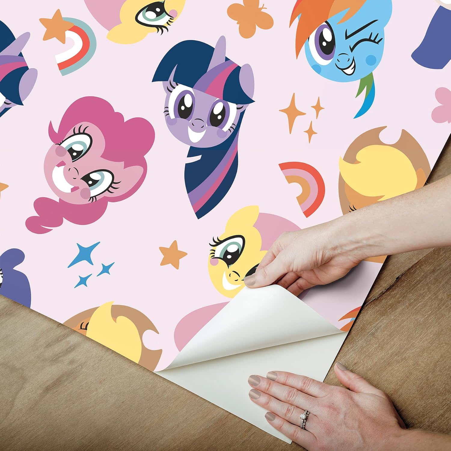 RoomMates My Little Pony Toss Peel and Stick Wallpaper, Pink, RMK12660RL