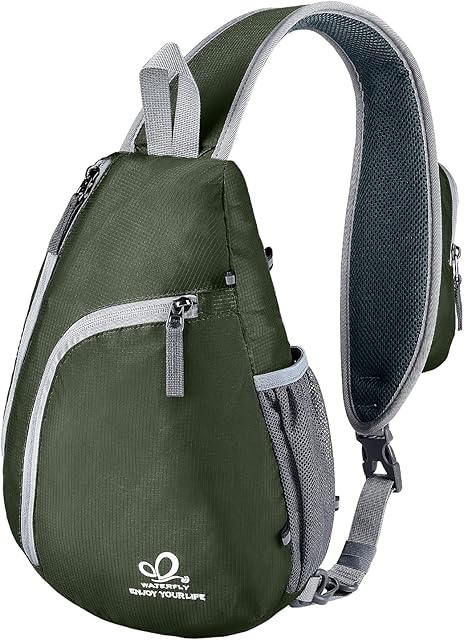 Waterfly Sling Shoulder Backpacks Bags Crossbody Rope Triangle Pack Rucksack for Hiking or Multipurpose Daypacks and School Handbag for Man Women Girl