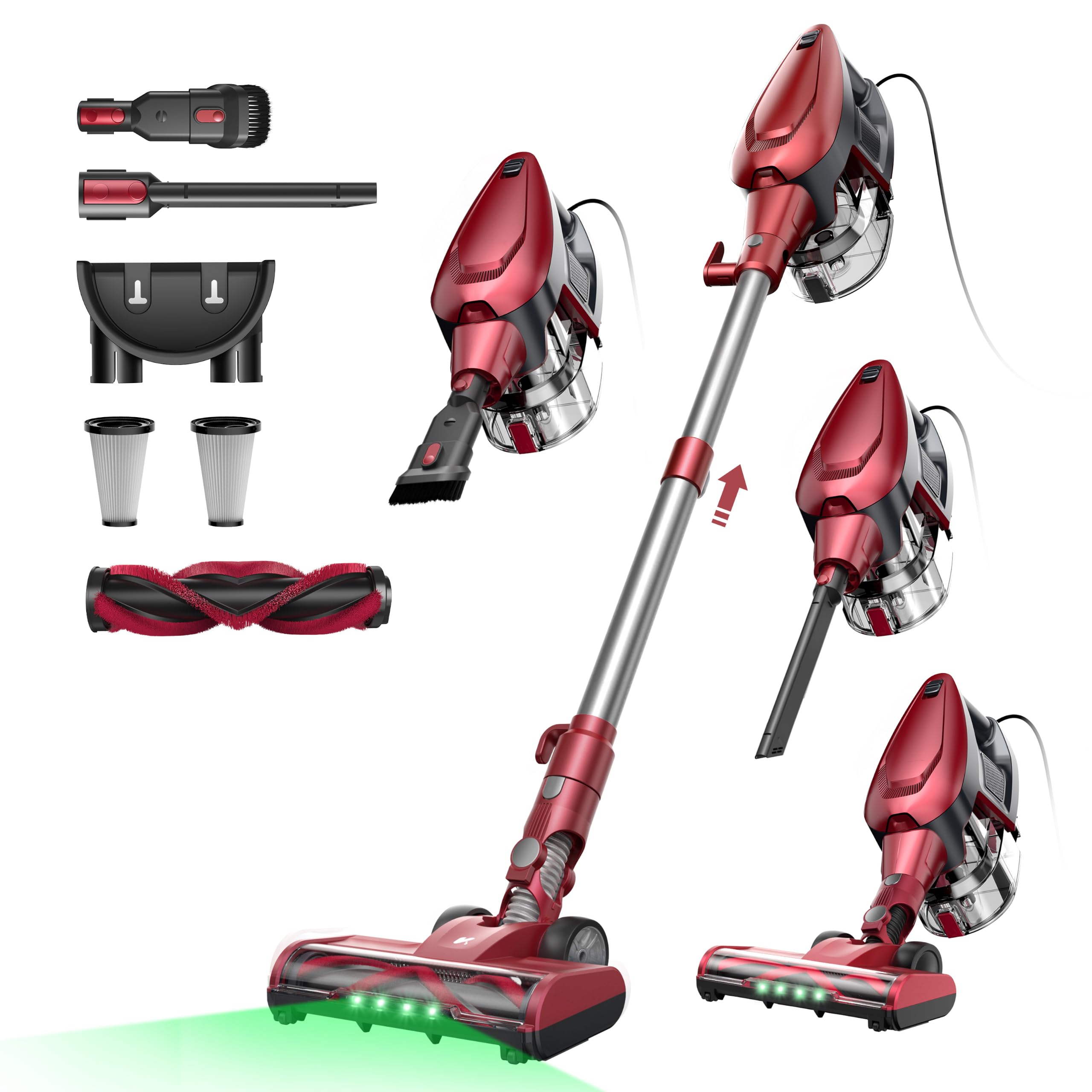 Vexilar C9 Aspiradora con Cable 70KPa, 7 Metros de Cable, 1,5L Depósito de Polvo, Fácil Guarda, Ligero, Multiusos Aspirador Vertical, Aspiradora para Suelos/Alfombras/Pelos/Coche