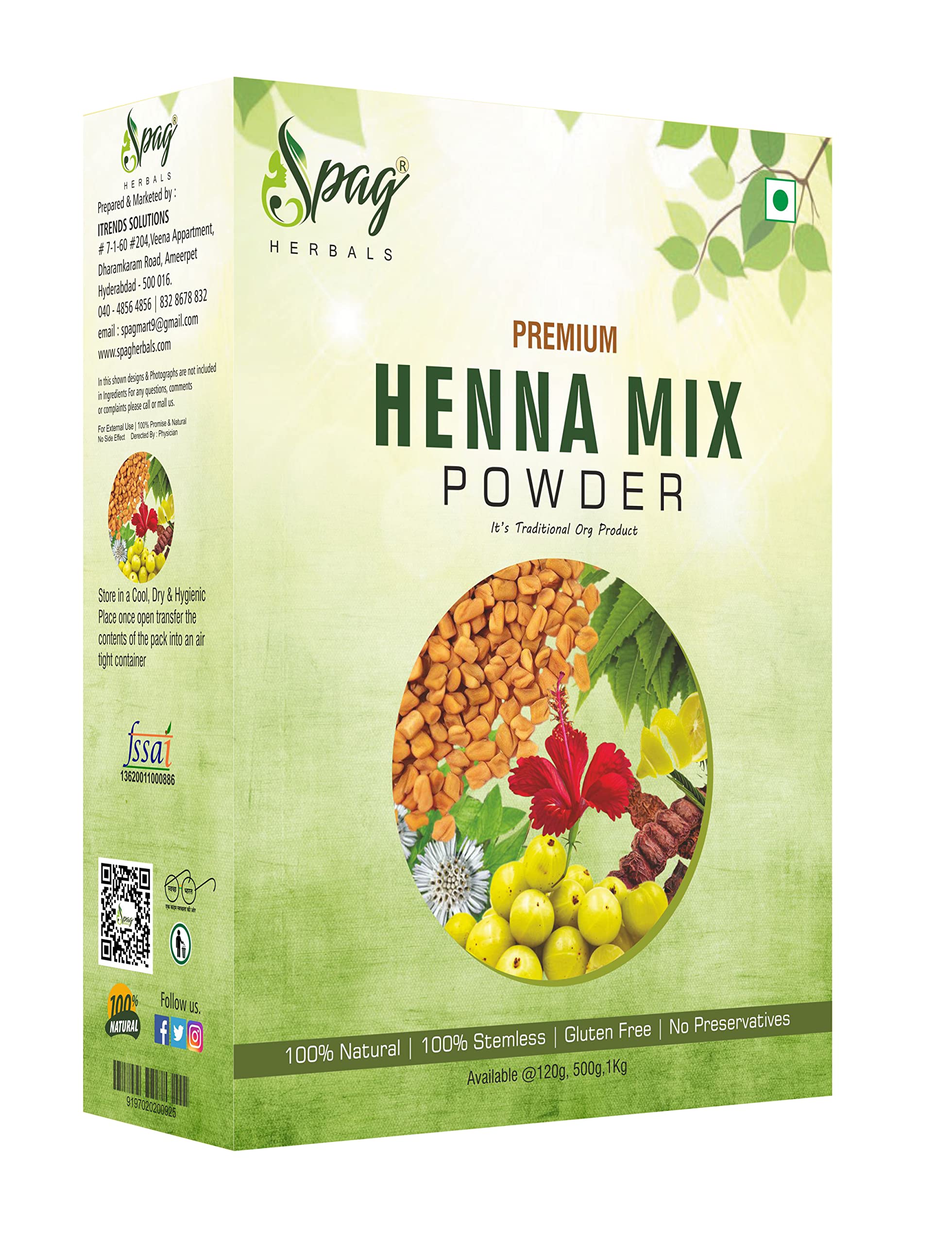 SPAG HERBALS HENNA MIX beauty hair care powder 500 gms