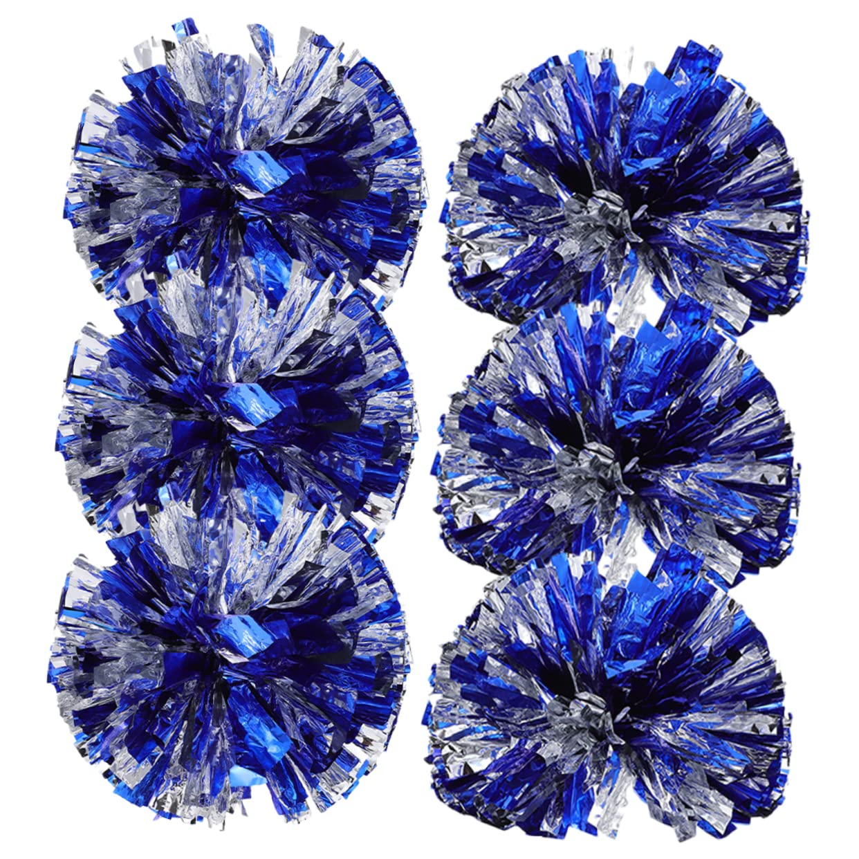 NAMOARLY Cheerleader Pompoms 6 Pack Cheerleaders Poms for Cheerleading Hand Flowers Bright Glitter Props