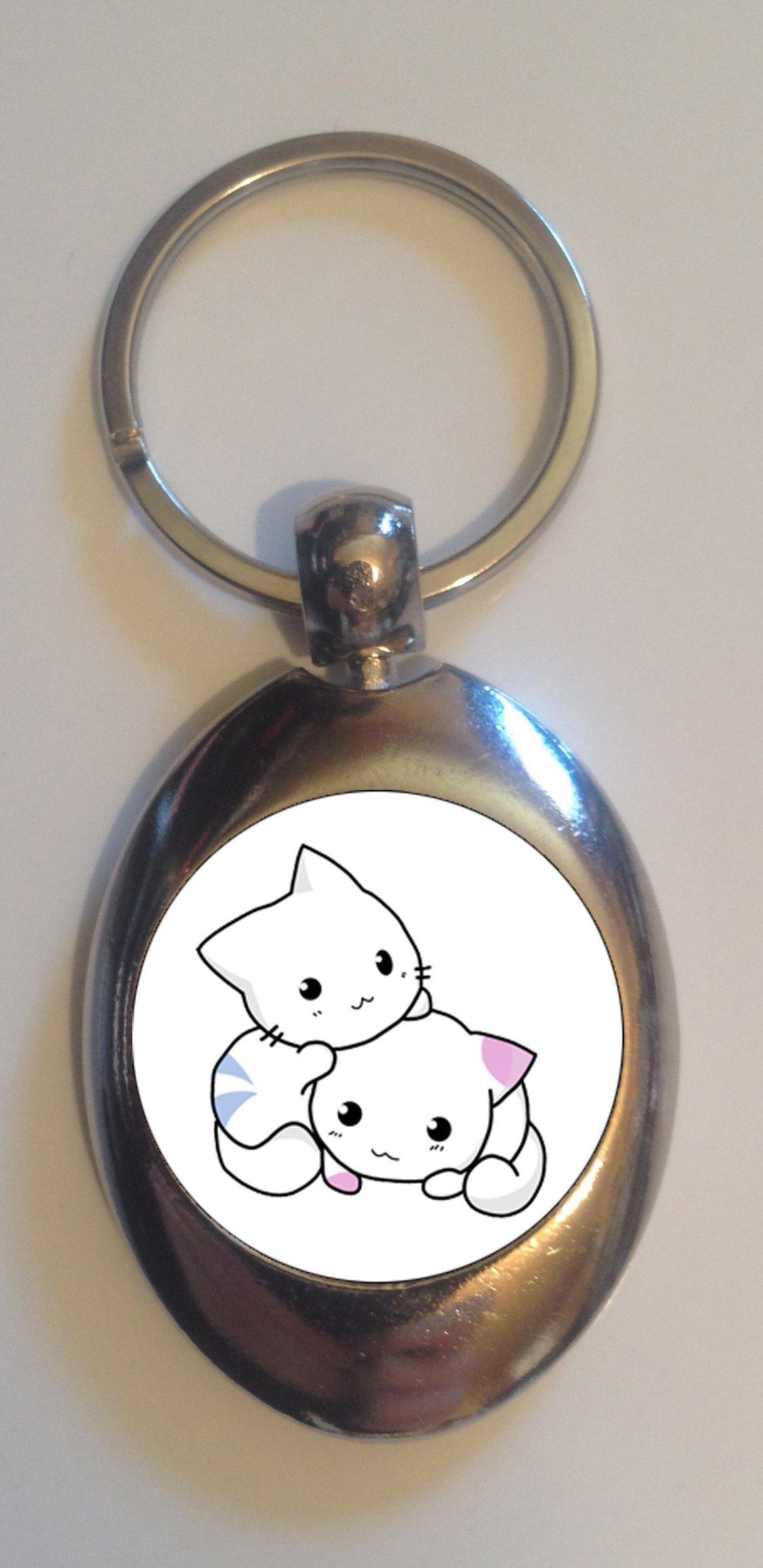 DottsMusic Cute Cartoony Cats/Kittens - Shopping Trolley Keyring - Token (£1 Coin)