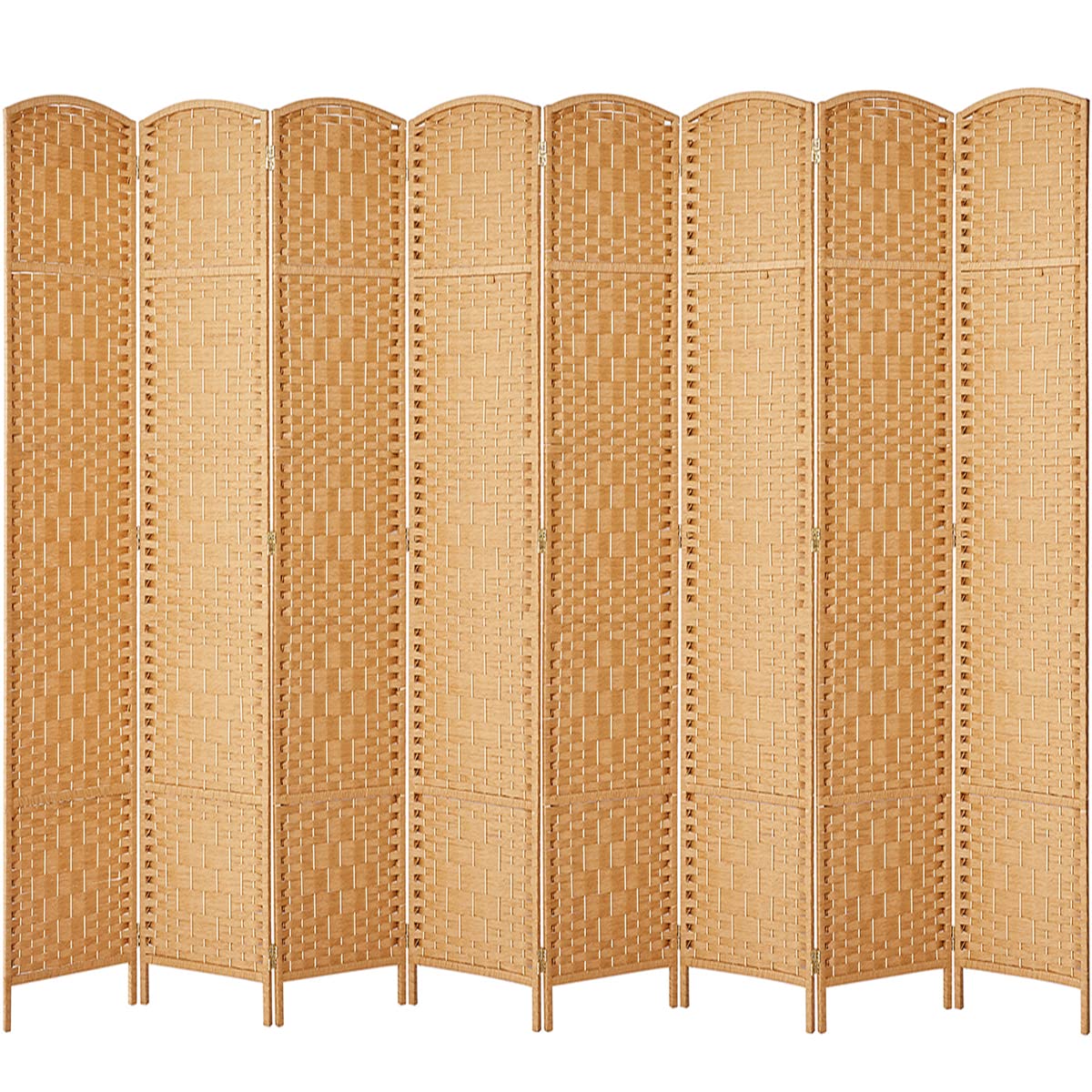 RHF 6 Ft. Tall Extra WideDiamond Weave Fiber Room Divider, 8 Panel Room Divider/Screen,Room