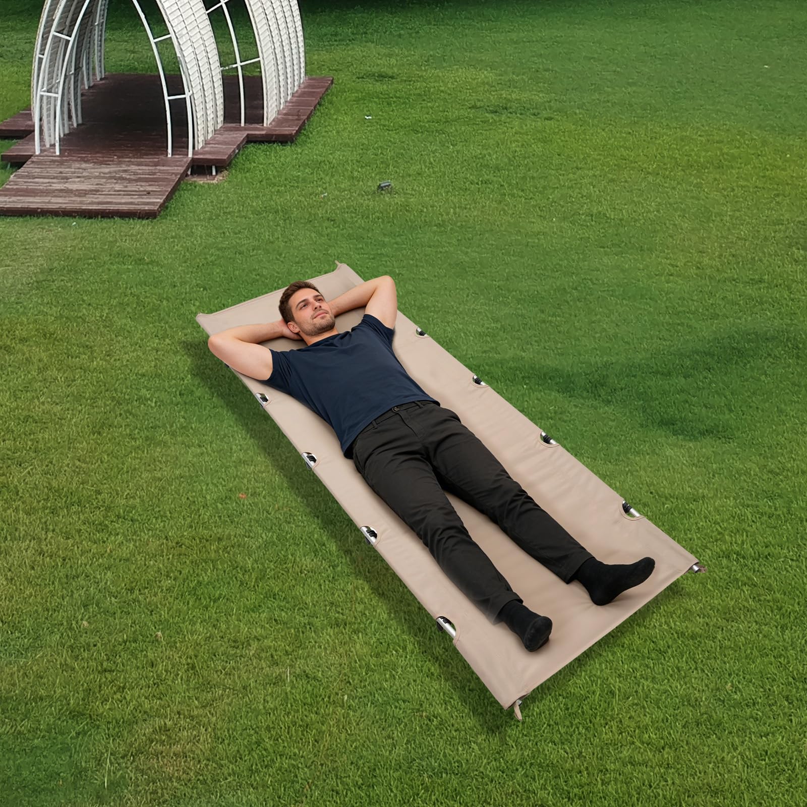 Campingbett Klappbar Camping Cot Bett Feldbett Ultraleichtes Klappbett Tragfähigkeit 150kg einfach zu für Zelten, Outdoor Wanderung, Reisen