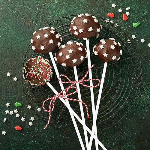 Miniatura 2 de Palitos de piruleta, 500 palitos de papel blanco, palitos de piruleta, palitos para dulces para decoración de pasteles, caramelos de arcoíris,