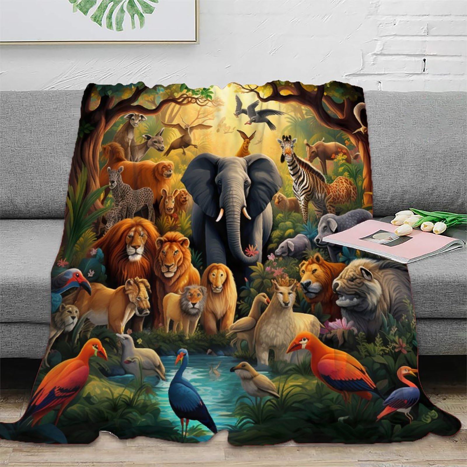 Couverture lit éléphant 3D douce pour soirées cocooning et voyage