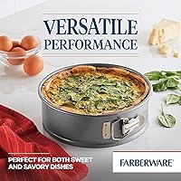 Vista 3 de Farberware Bakeware Springform - Molde para hornear para tartas de queso antiadherente, 9 pulgadas, color gris