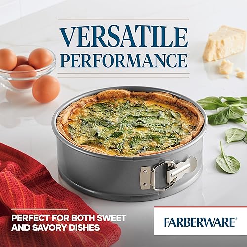 Miniatura 3 de Farberware Bakeware Springform - Molde para hornear para tartas de queso antiadherente, 9 pulgadas, color gris
