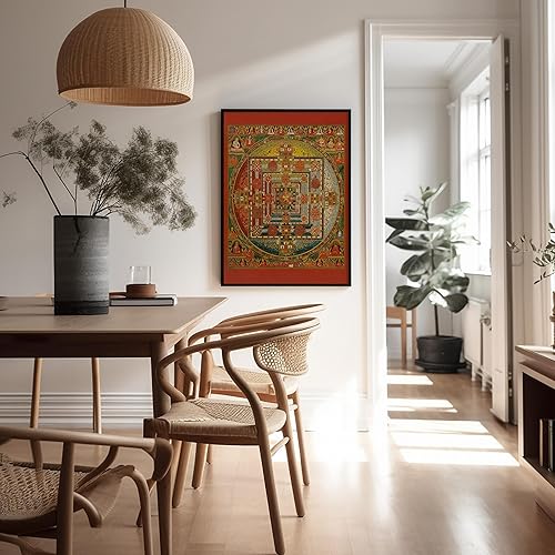 Miniatura 5 de Poster Master Póster vintage de mandala Kalachakra, impresión retro de la rueda del tiempo, arte budista, arte tibetano, regalo para hombres,