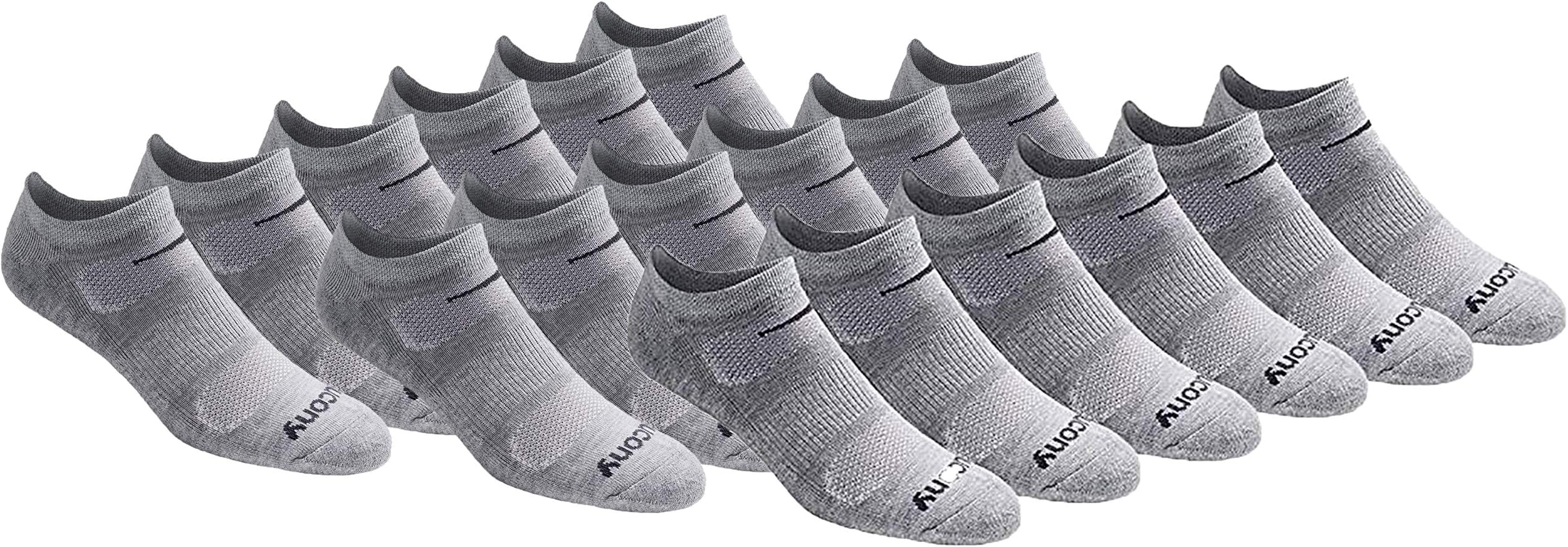Saucony Men's Multi-pack Mesh Ventilating Comfort Fit Performance No-show Socks Socks (pack of 6)