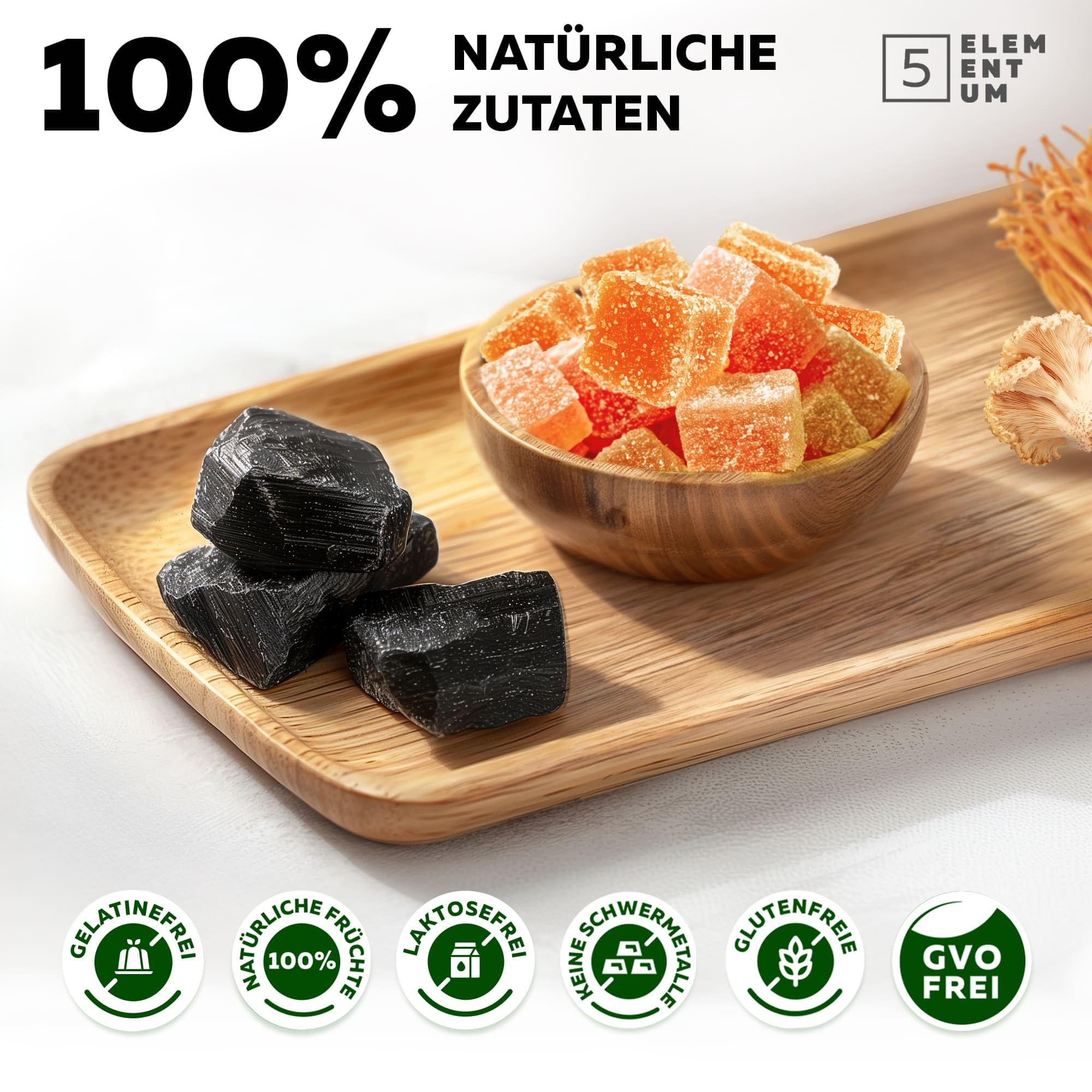 Natural Shilajit Orsetti gommosi 2200MG - Premium Himalaya Shilajit gomma con criniera di leone, Reishi, Chaga & Cordyceps - dall'Himalaya per energia e vitalità - 90 pezzi