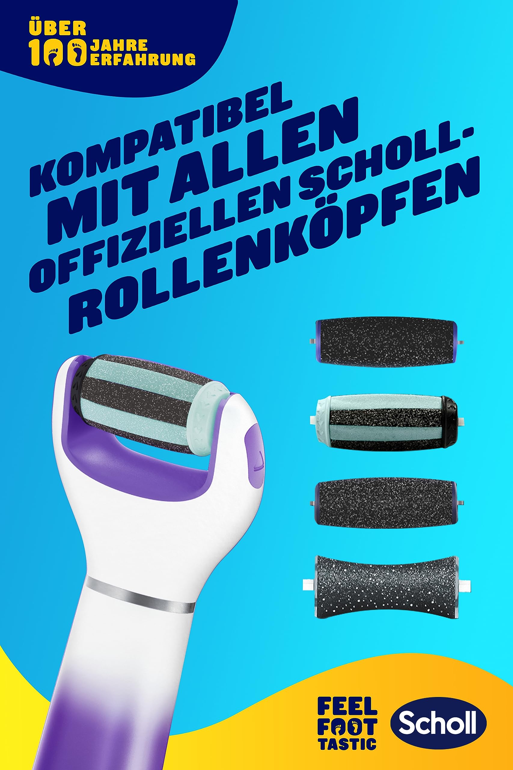 Scholl Expert Care 2 en 1 File & Smooth - Eliminador de callos eléctrico para pies suaves y sedosos, color morado