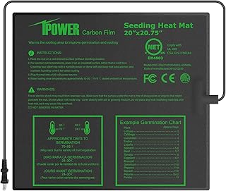 iPower 20â€ x 20.75â€ Seeding Heat Mat Upgraded Carbon Film Indoor Warm Hydroponic Plant Germination Starting Pad Durable Waterproof, 20